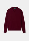 Men's Lambswool Vee Neck Jumper in Bordeaux