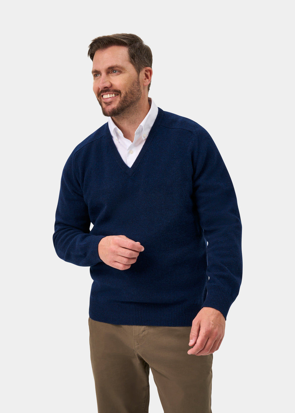 Hampshire Lambswool Jumper in Indigo - Classic Fit