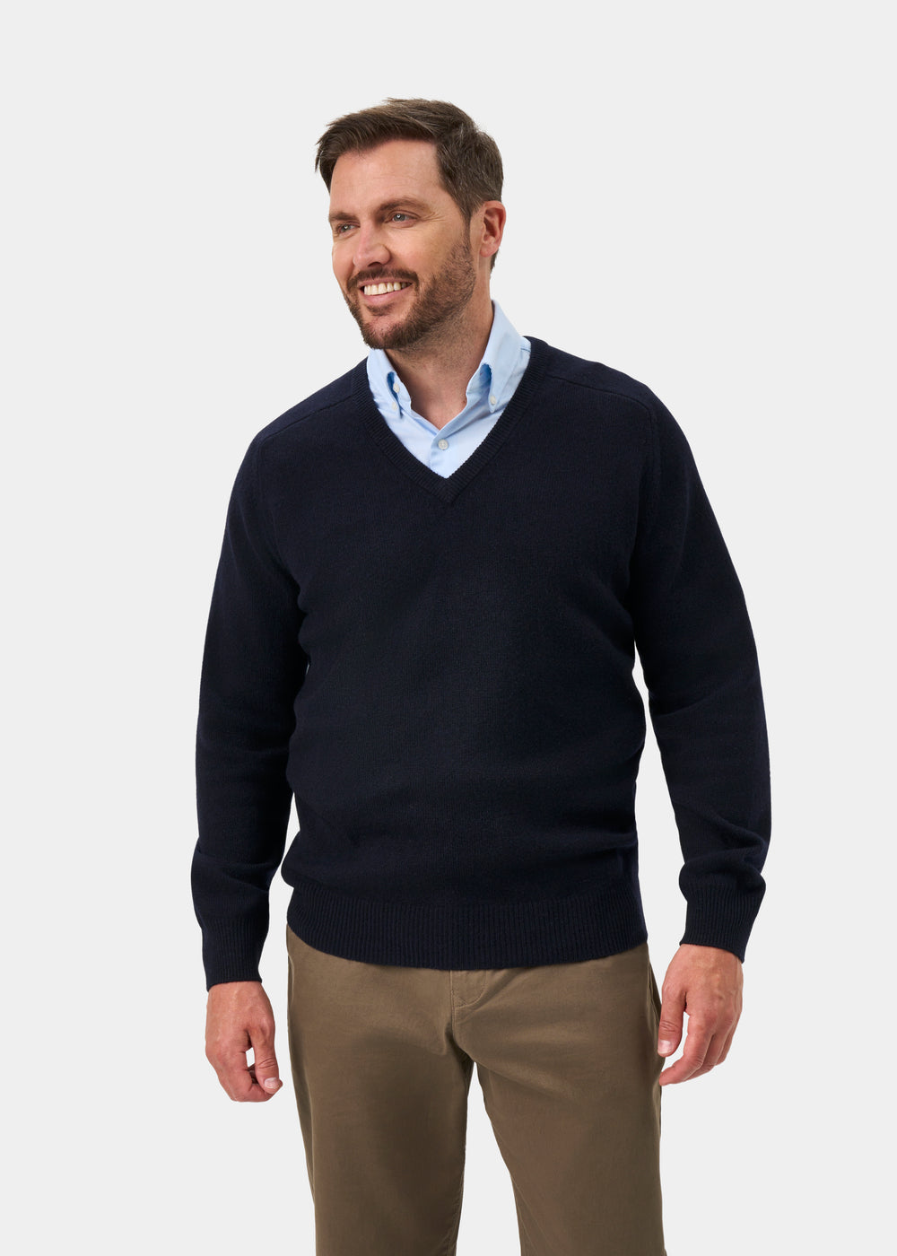 Hampshire Lambswool Jumper in Navy - Classic Fit