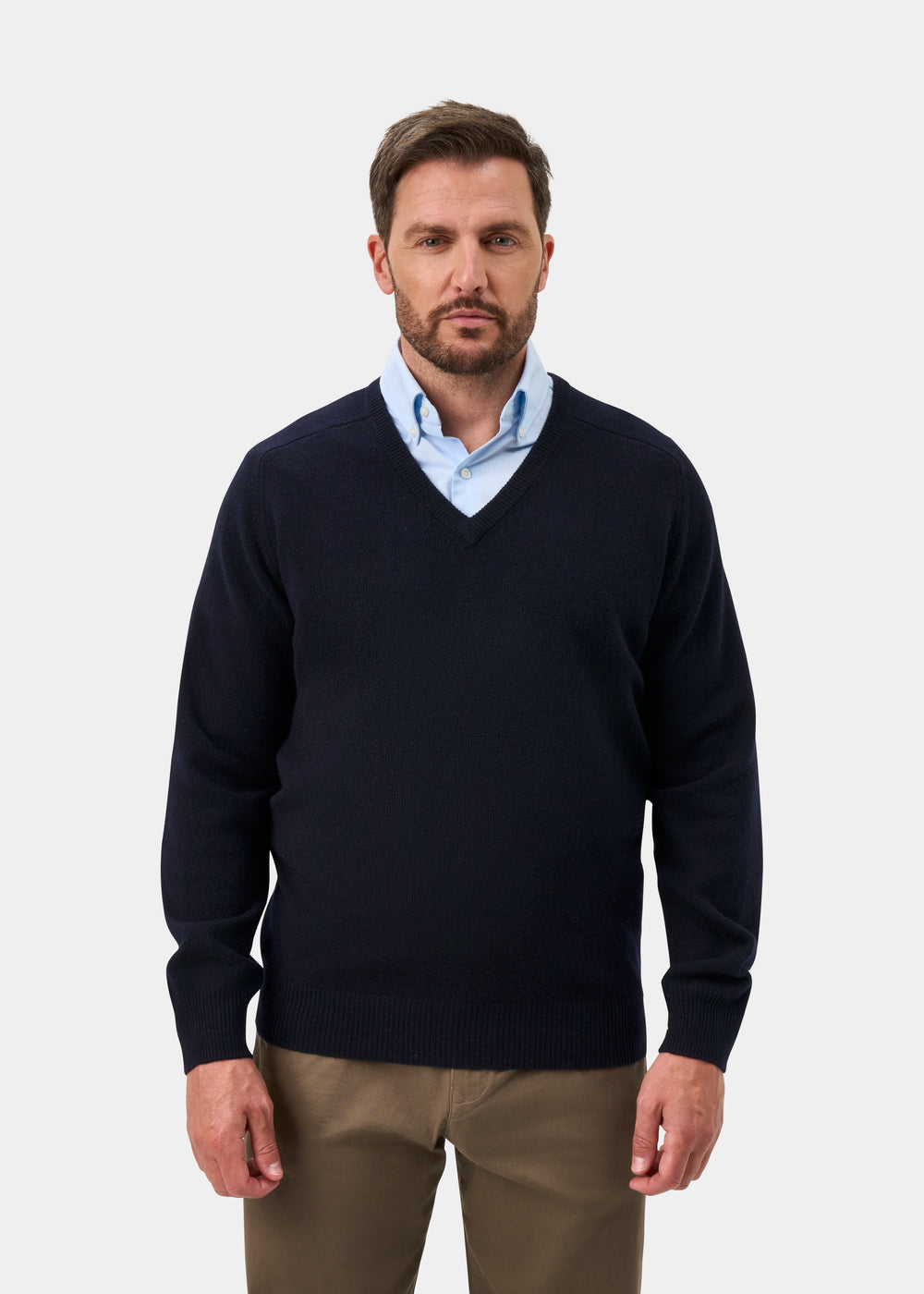 Hampshire Lambswool Jumper in Navy - Classic Fit