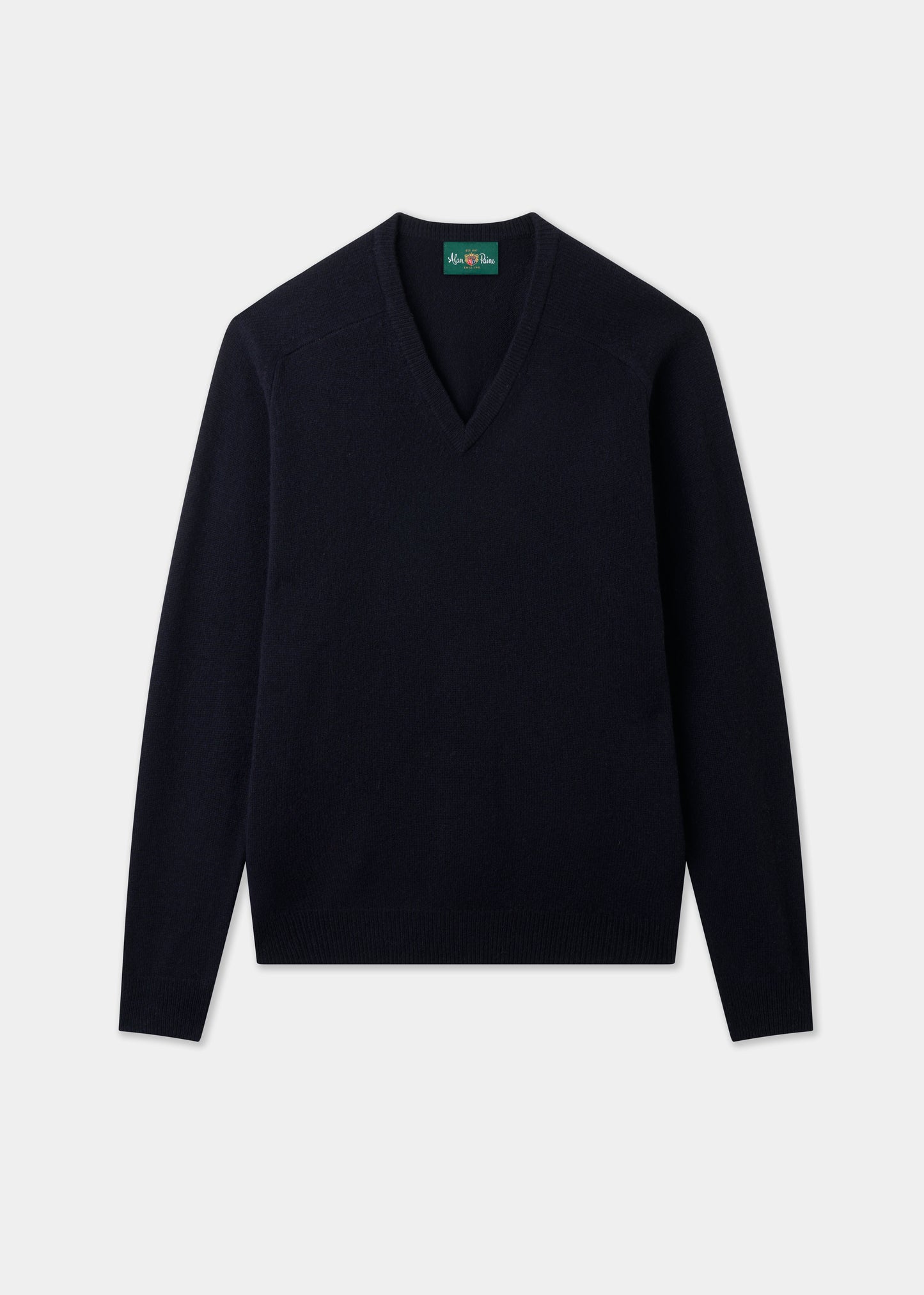 Men's Lambswool Vee Neck Jumper in Navy