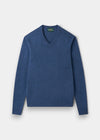 Men's Lambswool Vee Neck Jumper in Rhapsody
