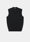 Men's Lambswool Slipover Vee Neck Jumper in Charcoal