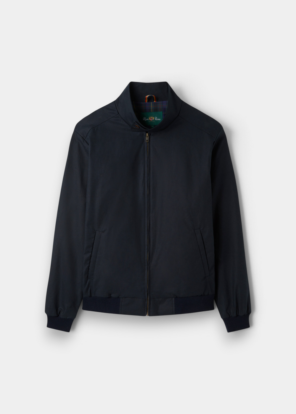 Men's Linen Cotton Bomber Jacket in Navy