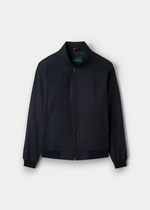 Men's Linen Cotton Bomber Jacket in Navy