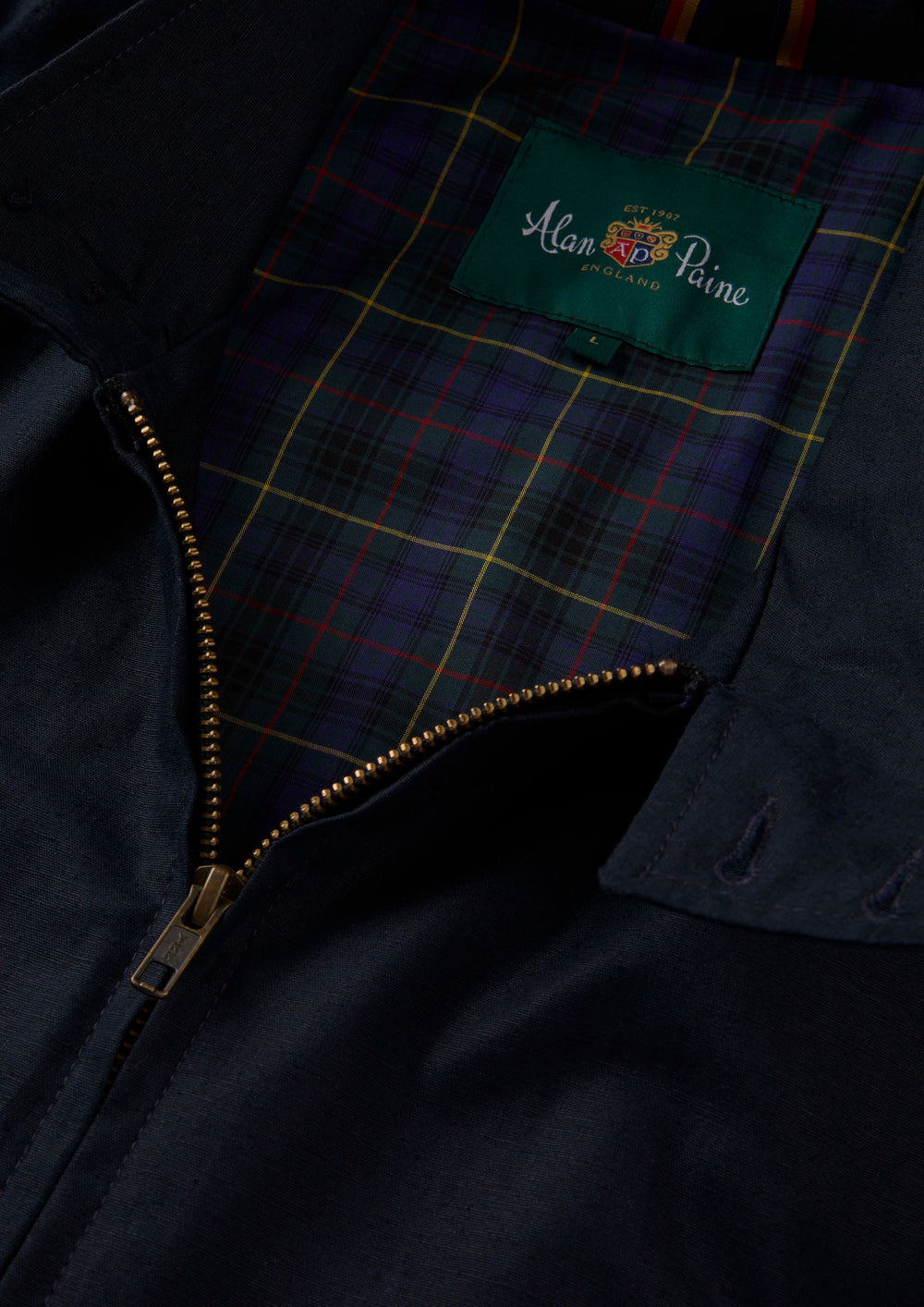 Men's Linen Cotton Bomber Jacket in Navy