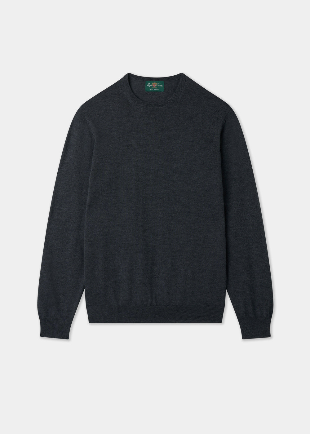 Men's Merino Wool Crew Neck Jumper in Charcoal