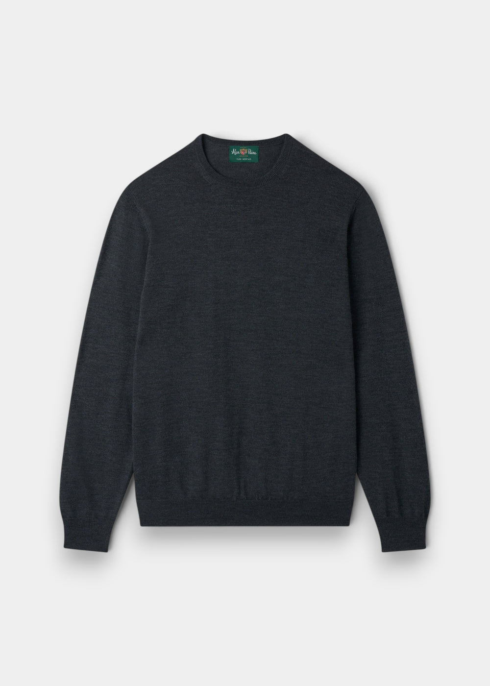 Men's Merino Wool Crew Neck Jumper in Charcoal
