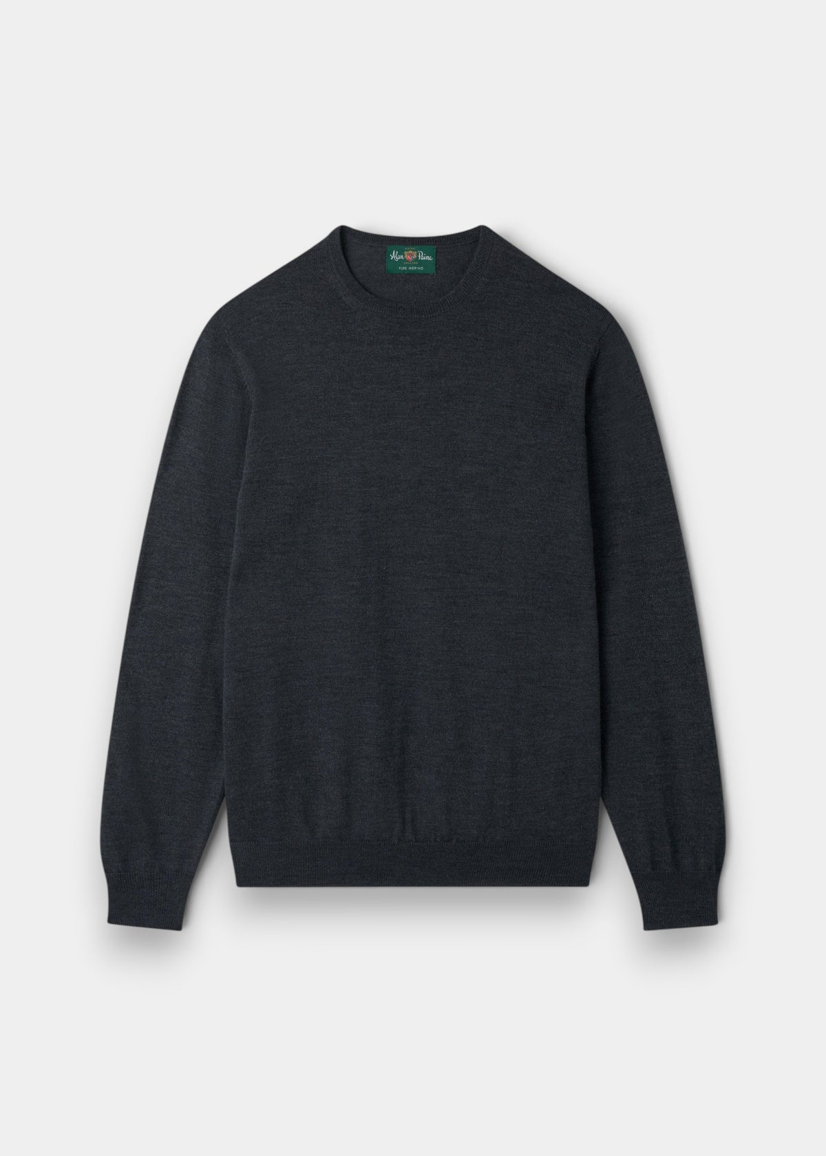 Men's Merino Wool Crew Neck Jumper in Charcoal