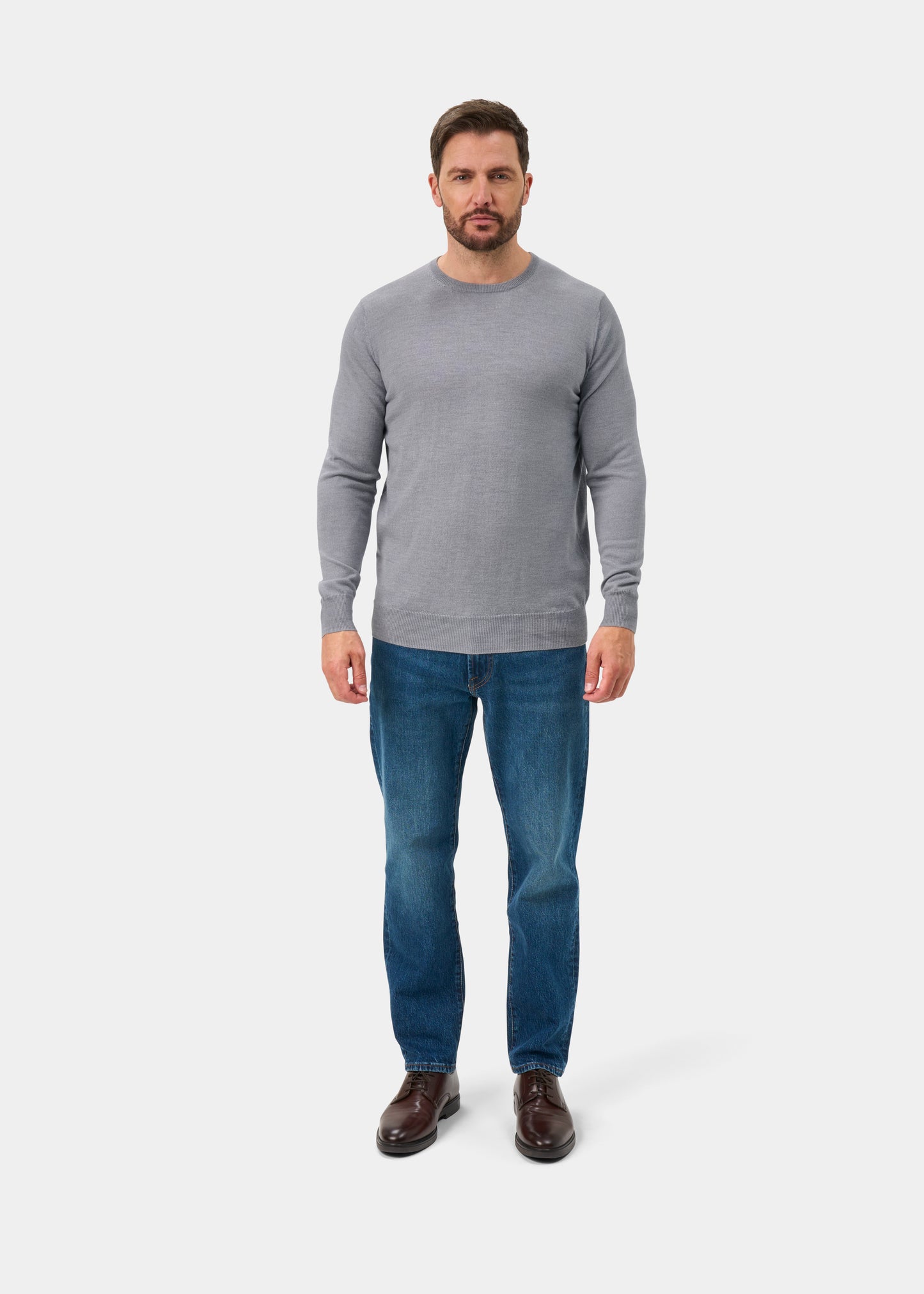 Radstone Men's Merino Wool Jumper in Grey Mix - Regular Fit