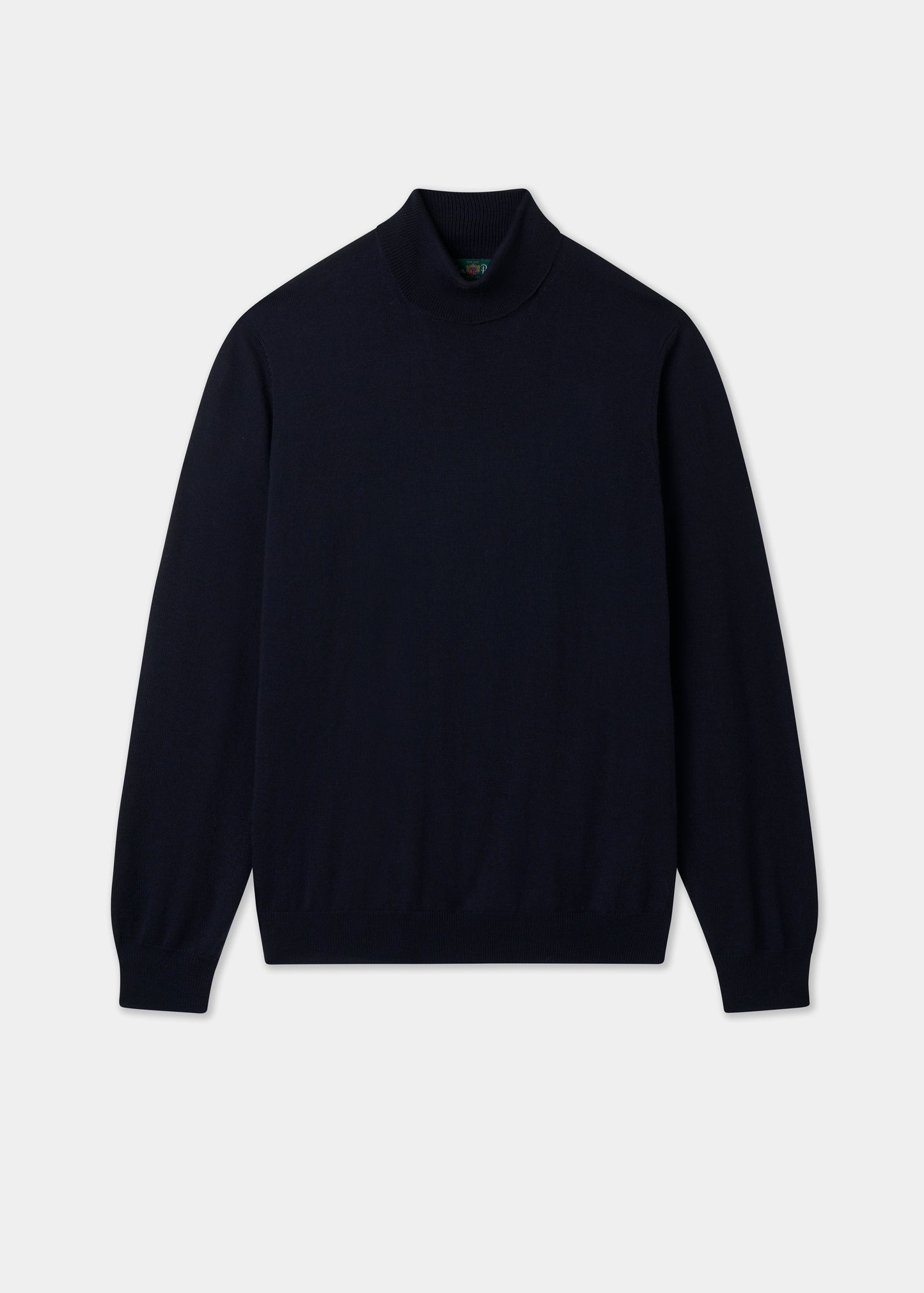 Men's Merino Wool Roll Neck Jumper in Dark Navy