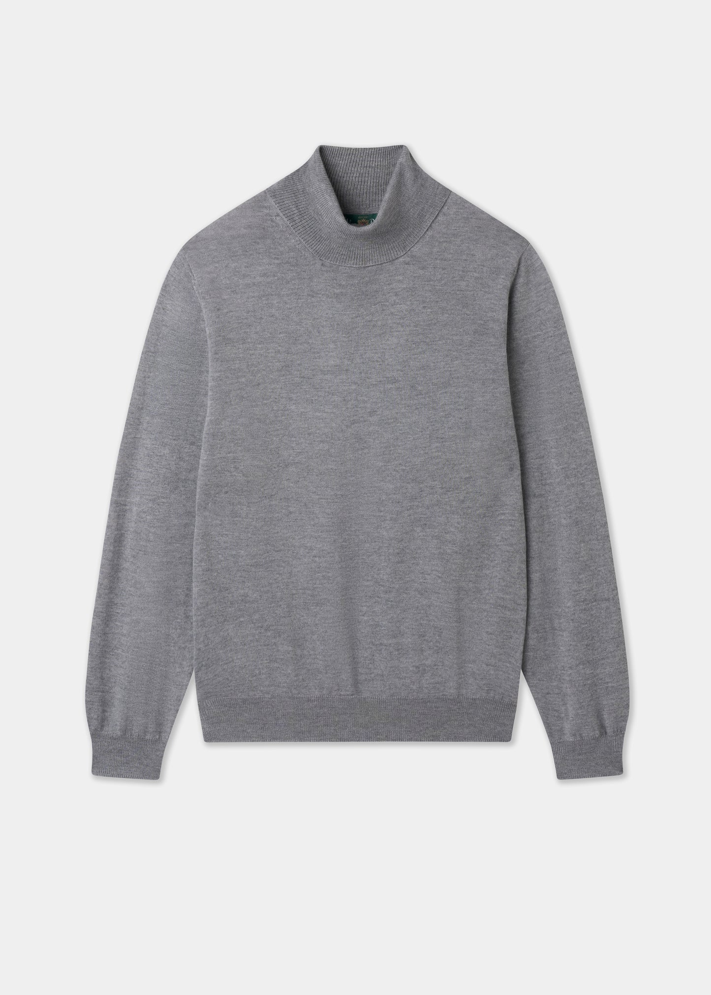 Men's Merino Wool Roll Neck Jumper in Light Grey