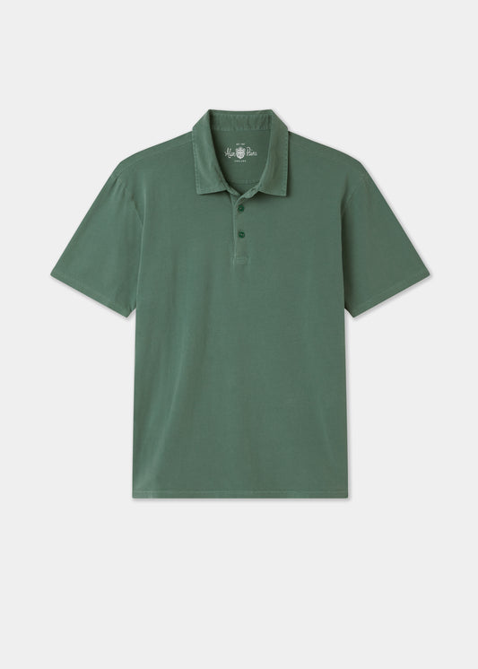 Men's Pique Cotton Polo Shirt in Green