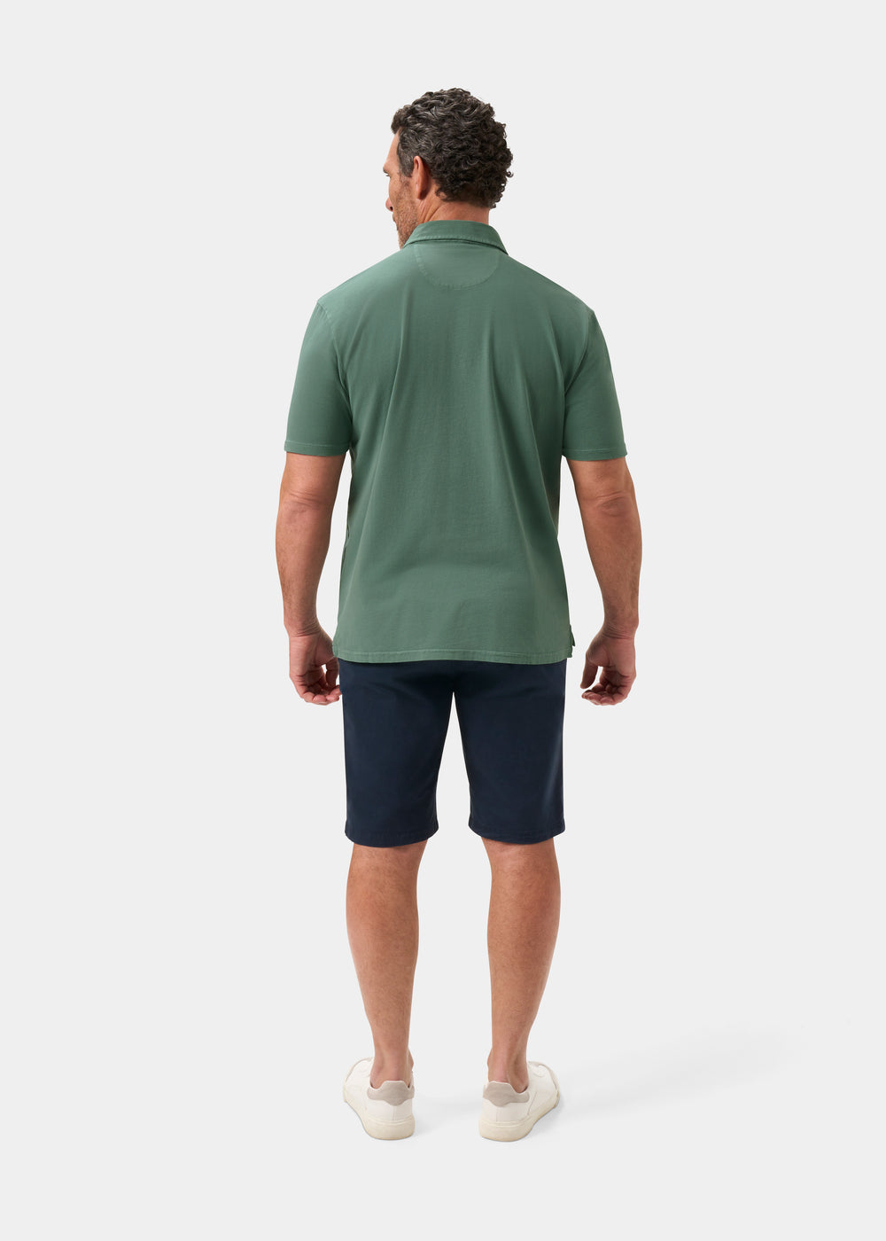 Men's Pique Cotton Polo Shirt in Green