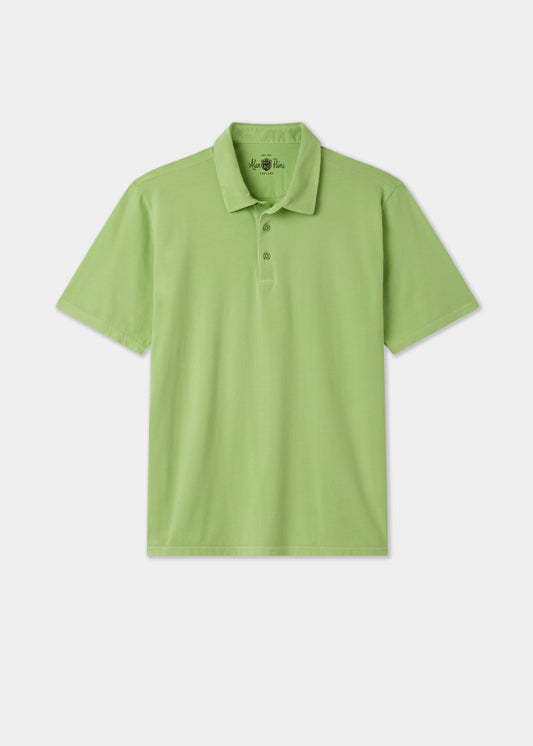 Men's Pique Cotton Polo Shirt in Green