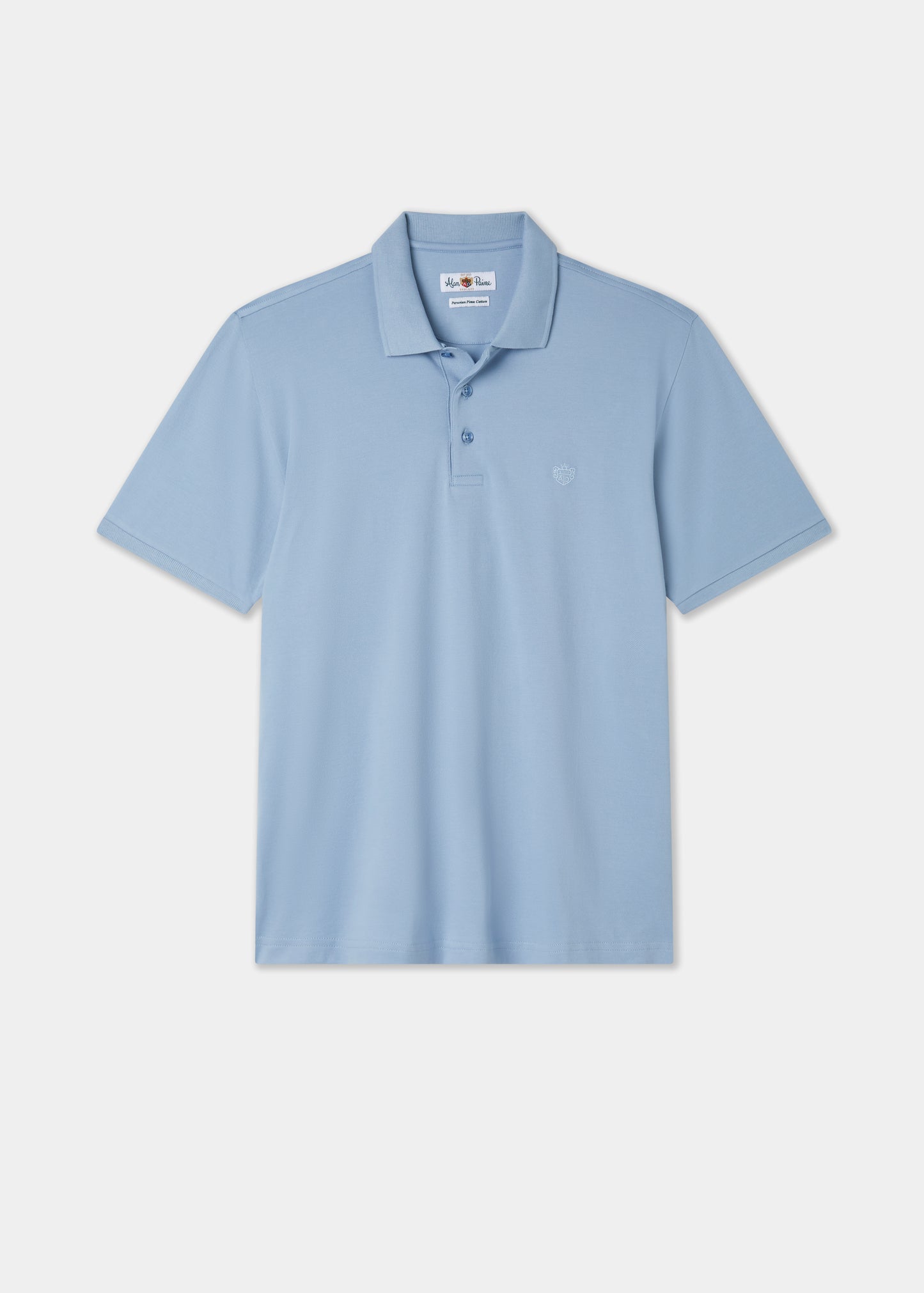 Men's Pique Cotton Polo Shirt in Light Blue