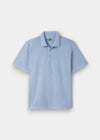 Tutbury Cotton Faded Dye Polo Shirt In Light Blue - Regular Fit