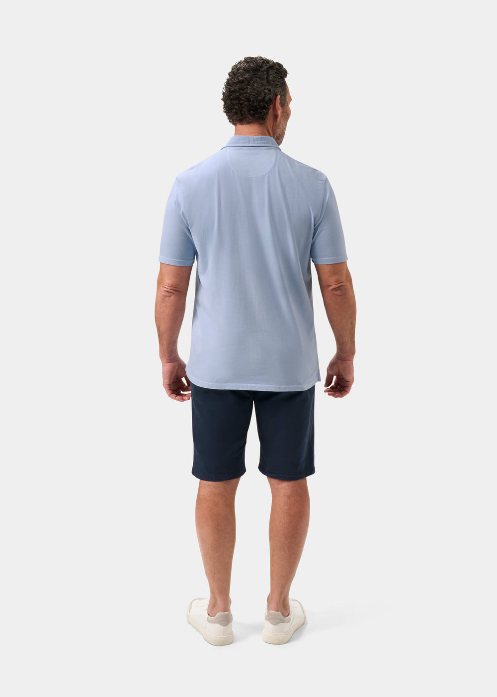 Men's Pique Cotton Polo Shirt in Light Blue