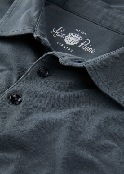 Men's Pique Cotton Polo Shirt in Navy