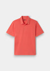 Tutbury Cotton Faded Dye Polo Shirt In Coral - Regular Fit