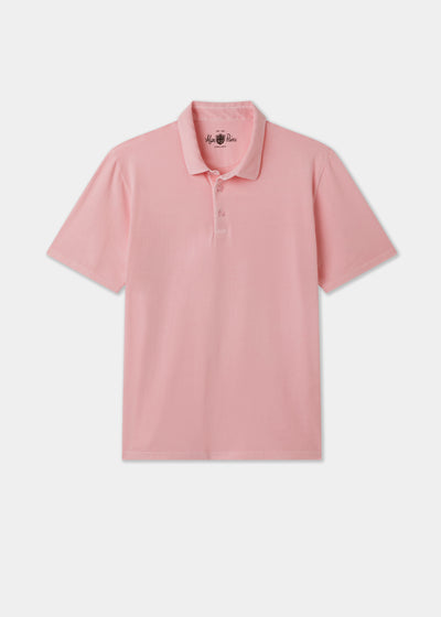 Men's Pique Cotton Polo Shirt in Pale Pink