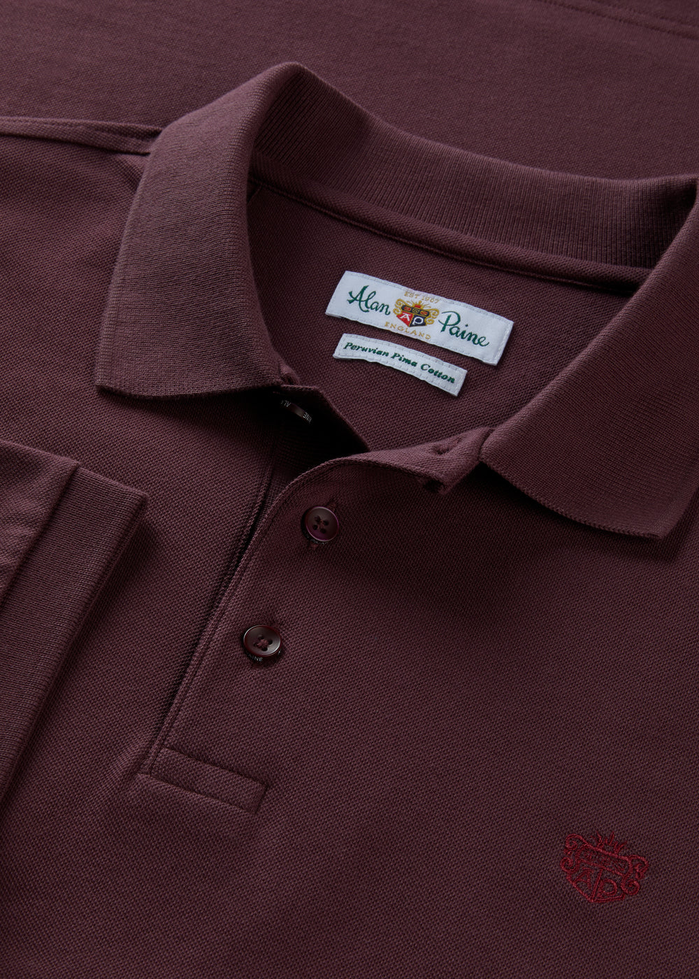 Men's Pique Cotton Polo Shirt in Purple