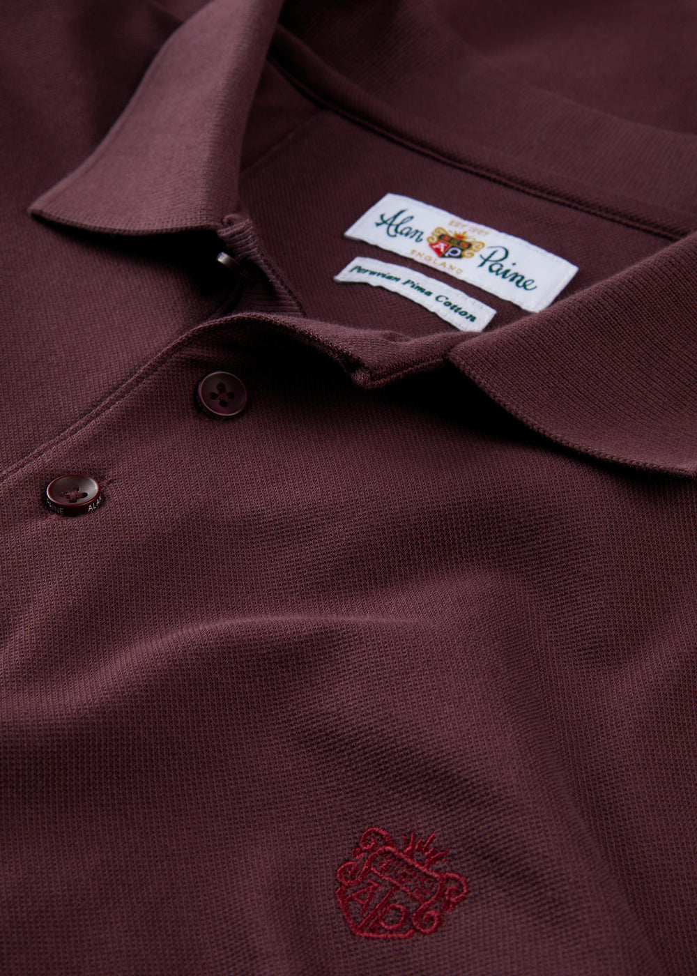 Men's Pique Cotton Polo Shirt in Purple