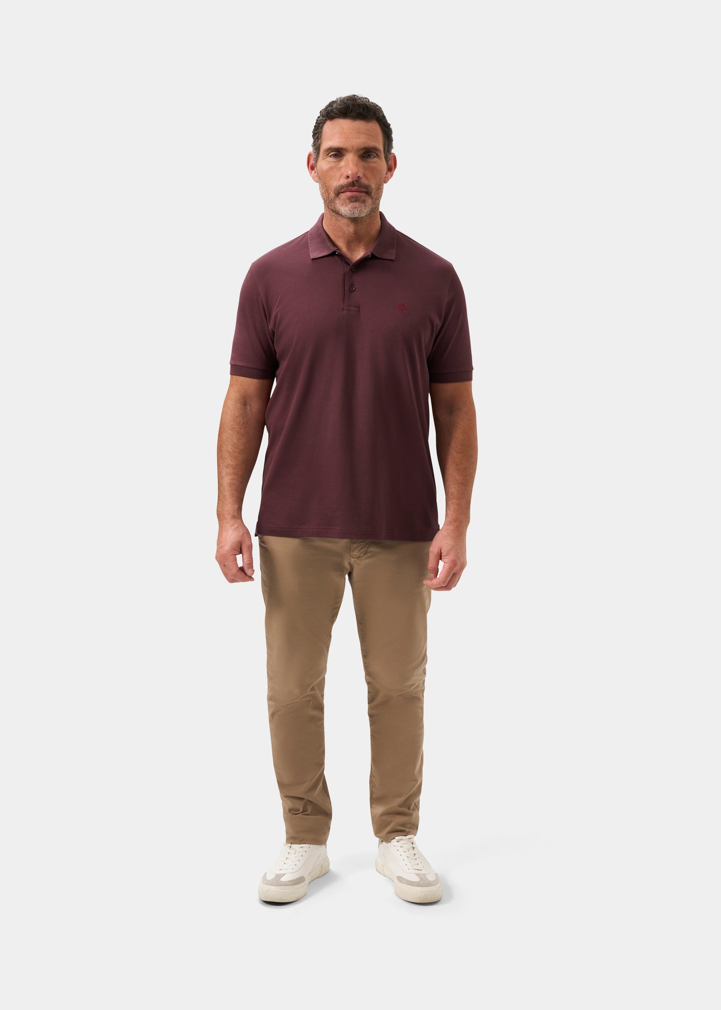 Men's Pique Cotton Polo Shirt in Purple