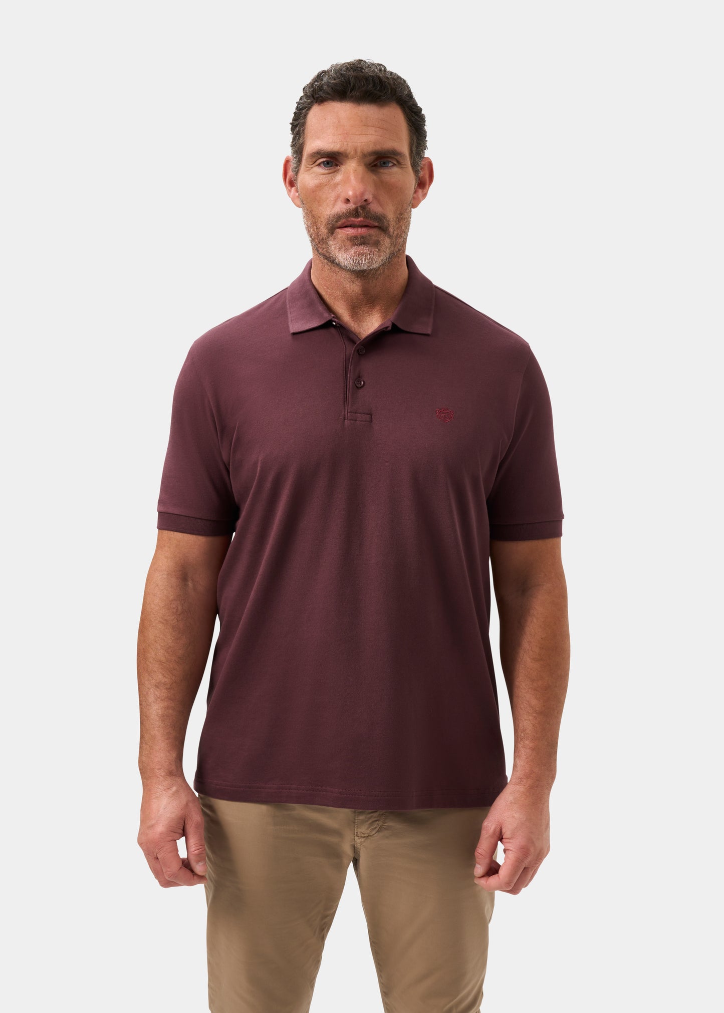Men's Pique Cotton Polo Shirt in Purple