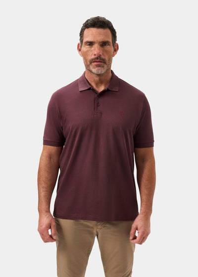 Men's Pique Cotton Polo Shirt in Purple