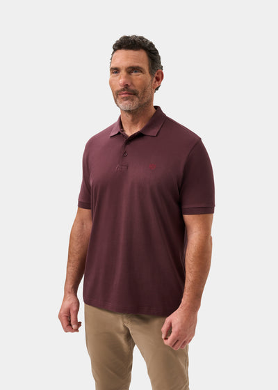 Men's Pique Cotton Polo Shirt in Purple