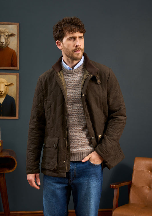 Mens-Quilted-Jacket-Olive
