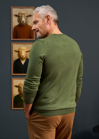 Radstone Men's Merino Wool Jumper in Forest