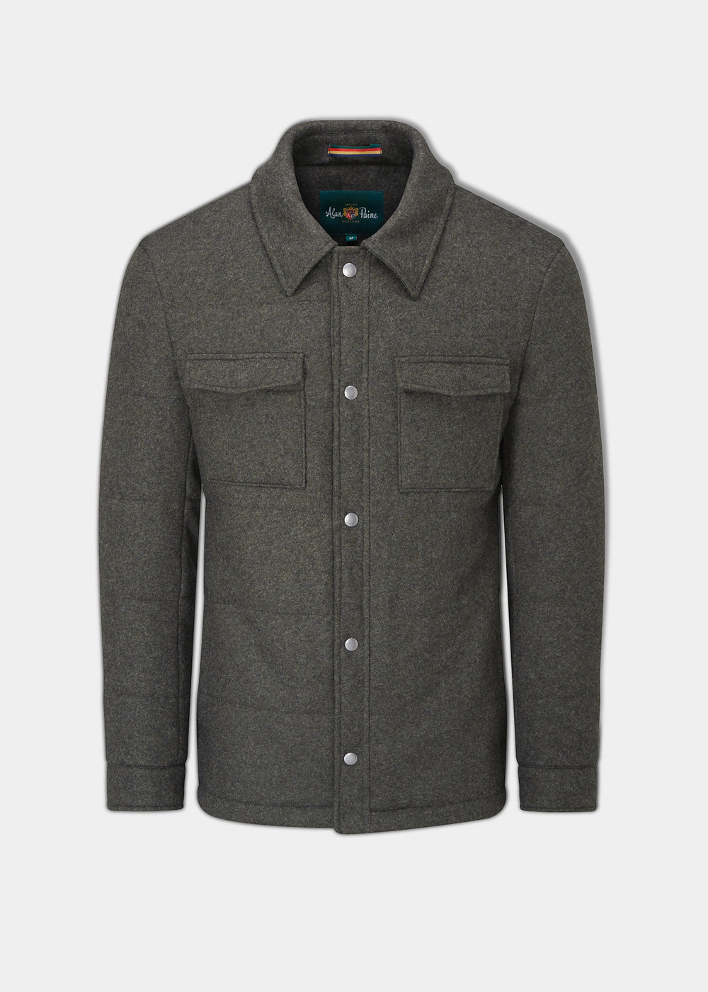 Richmond Men's Knitted Quilted Shacket In Olive
