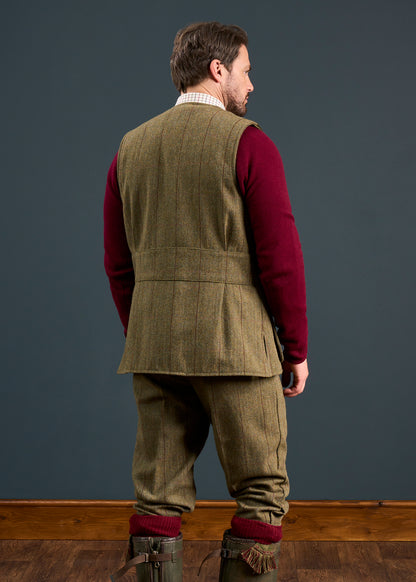 Rutland Men's Tweed Shooting Waistcoat In Oakley