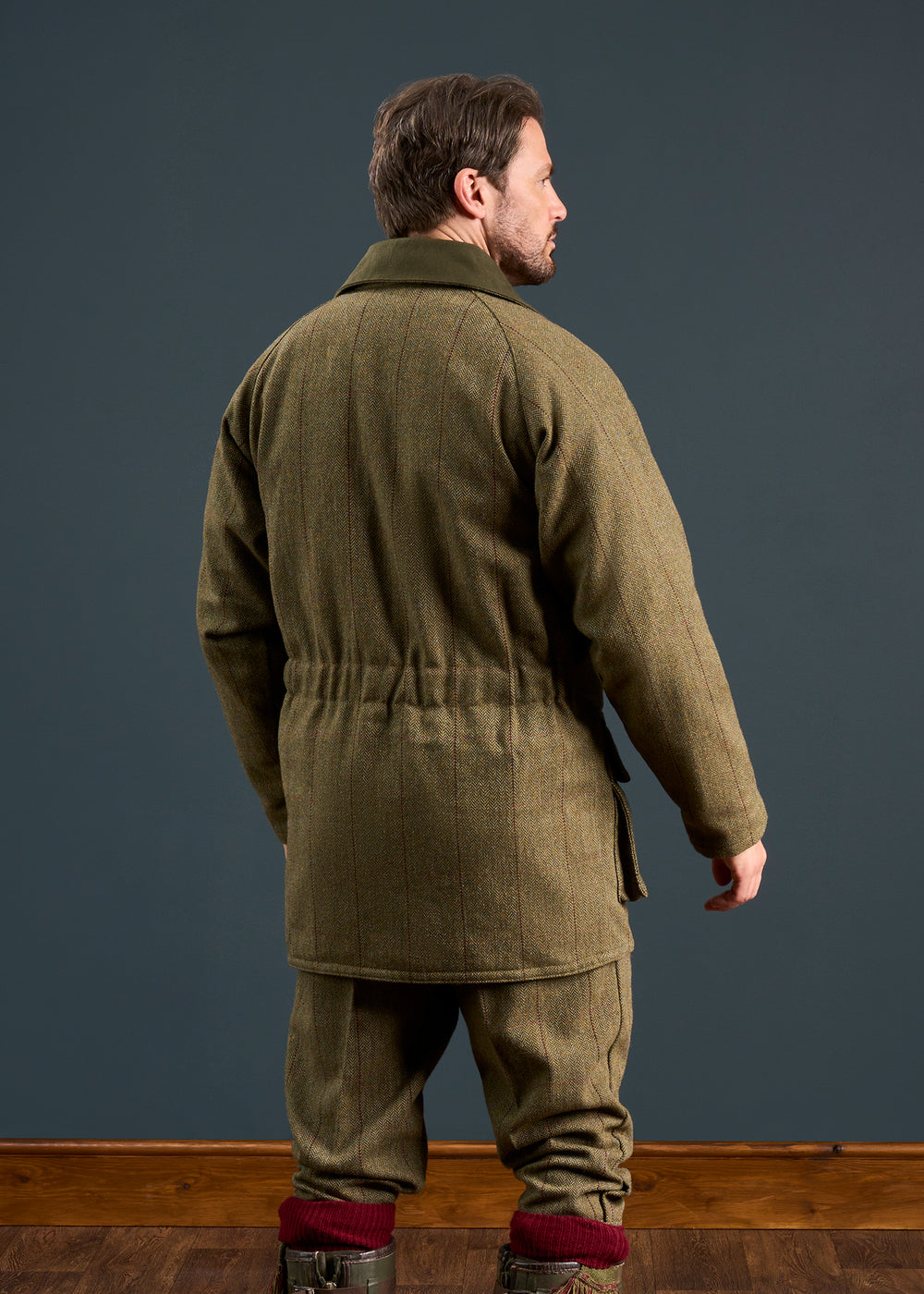 Rutland Men's Tweed Waterproof Shooting Coat In Oakley