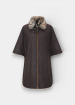 Surrey Ladies Tweed Water Repellent Cape in Bramble  -  Regular Fit
