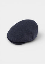 Surrey Men's Tweed Waterproof Flat Cap in Blue  -  Regular Fit