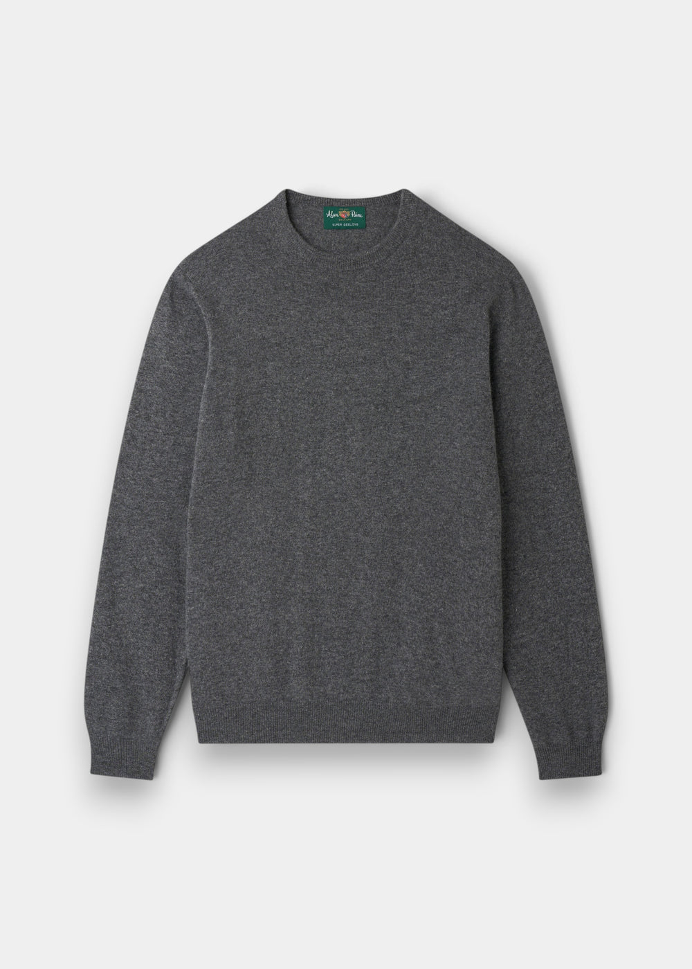 Brisbane Geelong Wool Crew Neck Jumper in Derby, regular fit, with long sleeves and ribbed cuffs and hem.