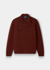 Alan Paine Ferndale men's sienna boiled lambswool shirt with button-through front and chest pockets