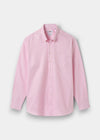 Alan Paine men's regular fit button-down shirt in soft pink cotton with a chest pocket, made in Portugal.