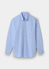 Alan Paine men's sky blue long-sleeve button-down shirt made from 100% cotton with a chest pocket.