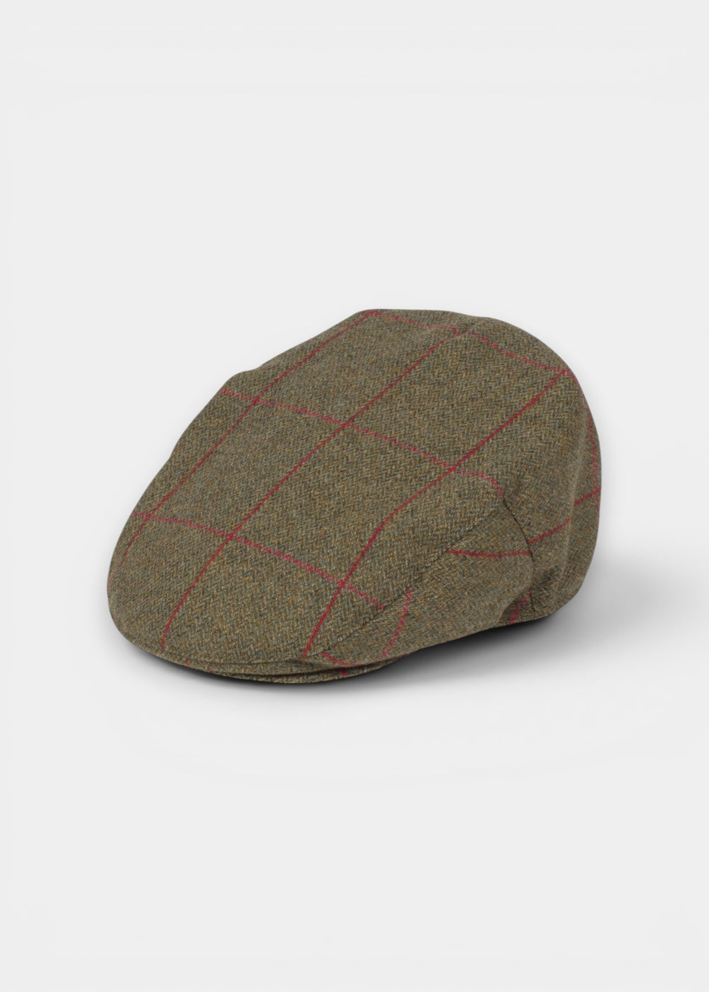Combrook Men's Tweed Waterproof Flat Cap in Sage  -  Regular Fit