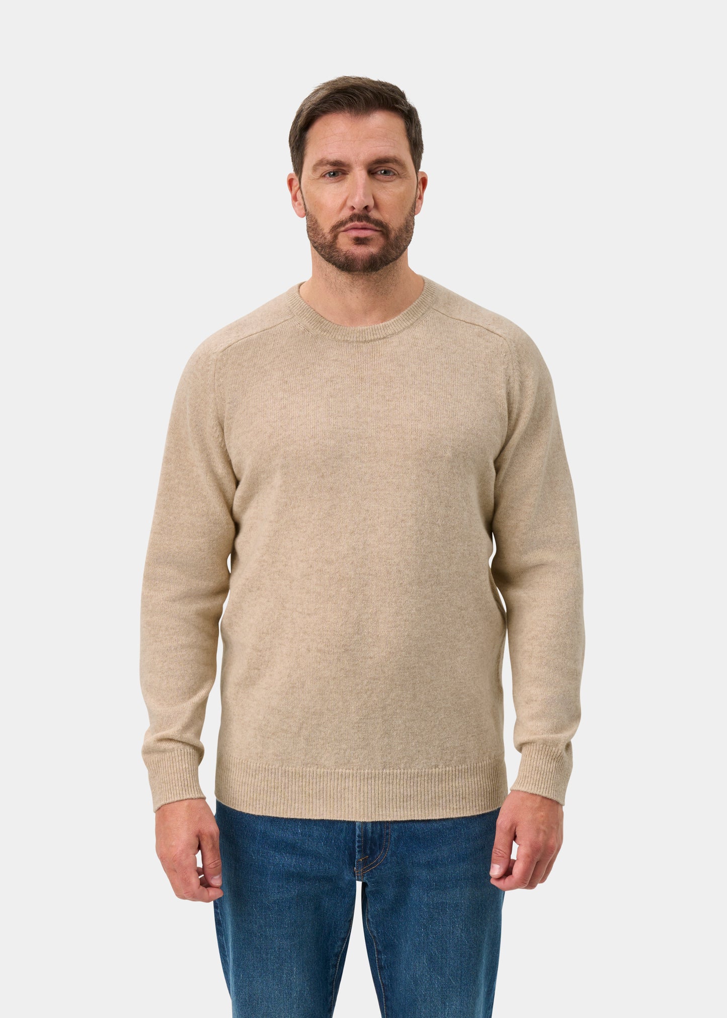 Dorset Men's Lambswool Jumper in Linen - Classic Fit