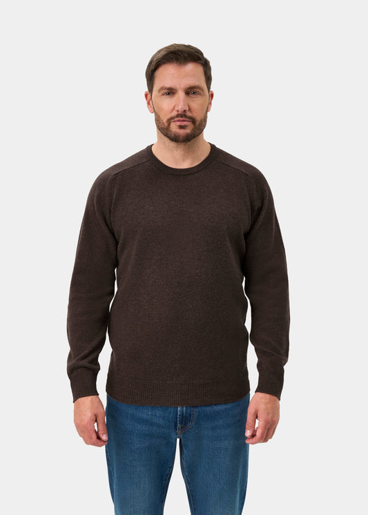 Dorset Lambswool Crew Neck Jumper In Mocha - Classic Fit