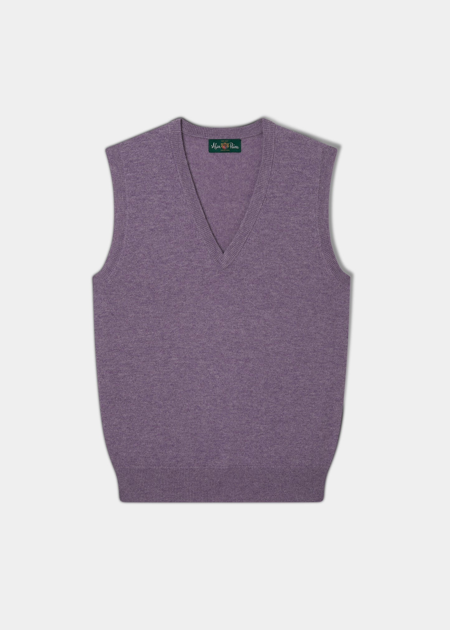 Erin Luxury Vee Neck Fair Isle Tank Top in Heather