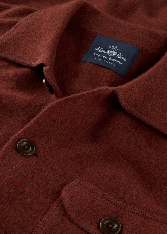 Men's knitted long sleeve shirt in brown