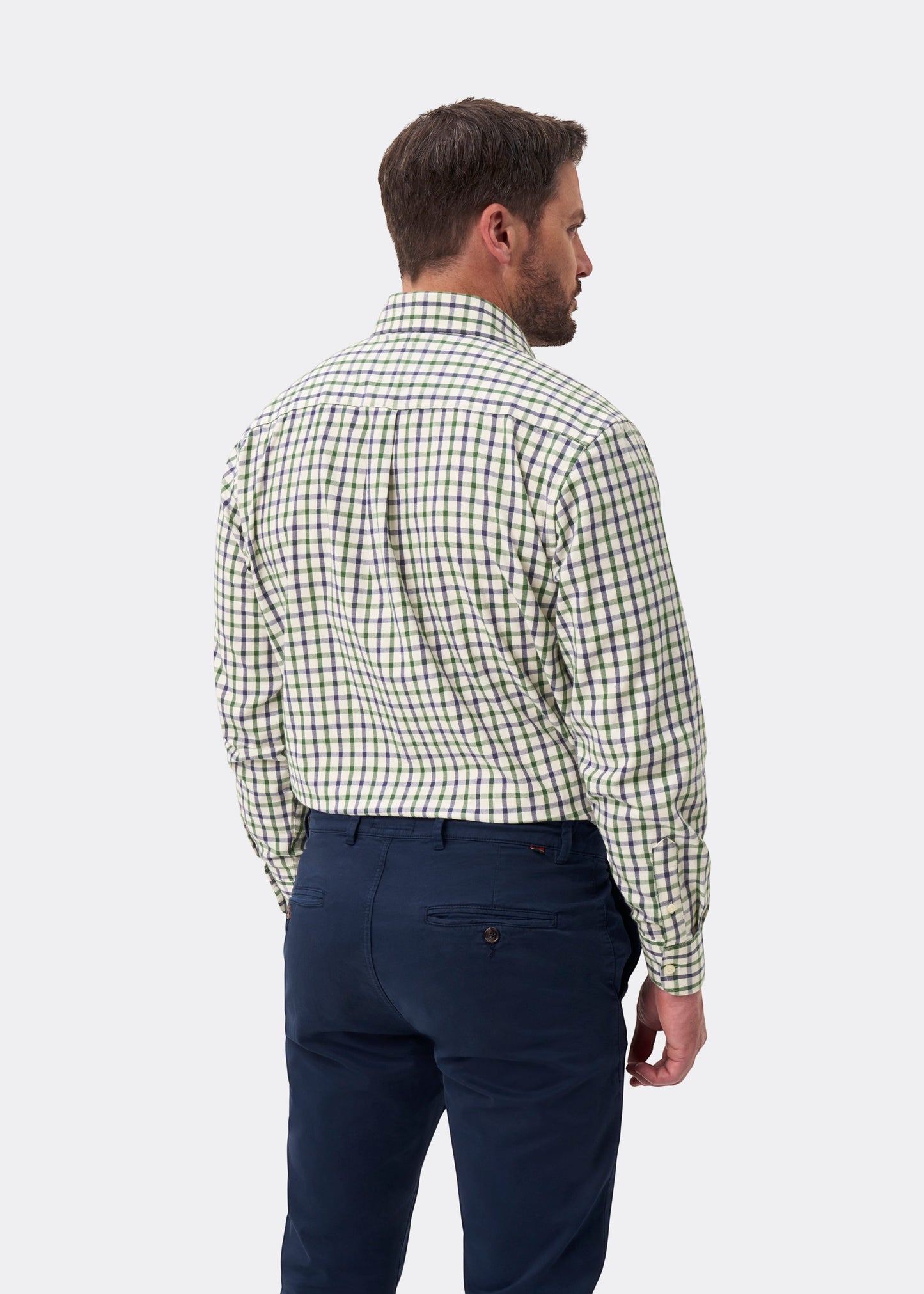 Ilkley Men's Blue and Green Country Check Shirt - Shooting Fit
