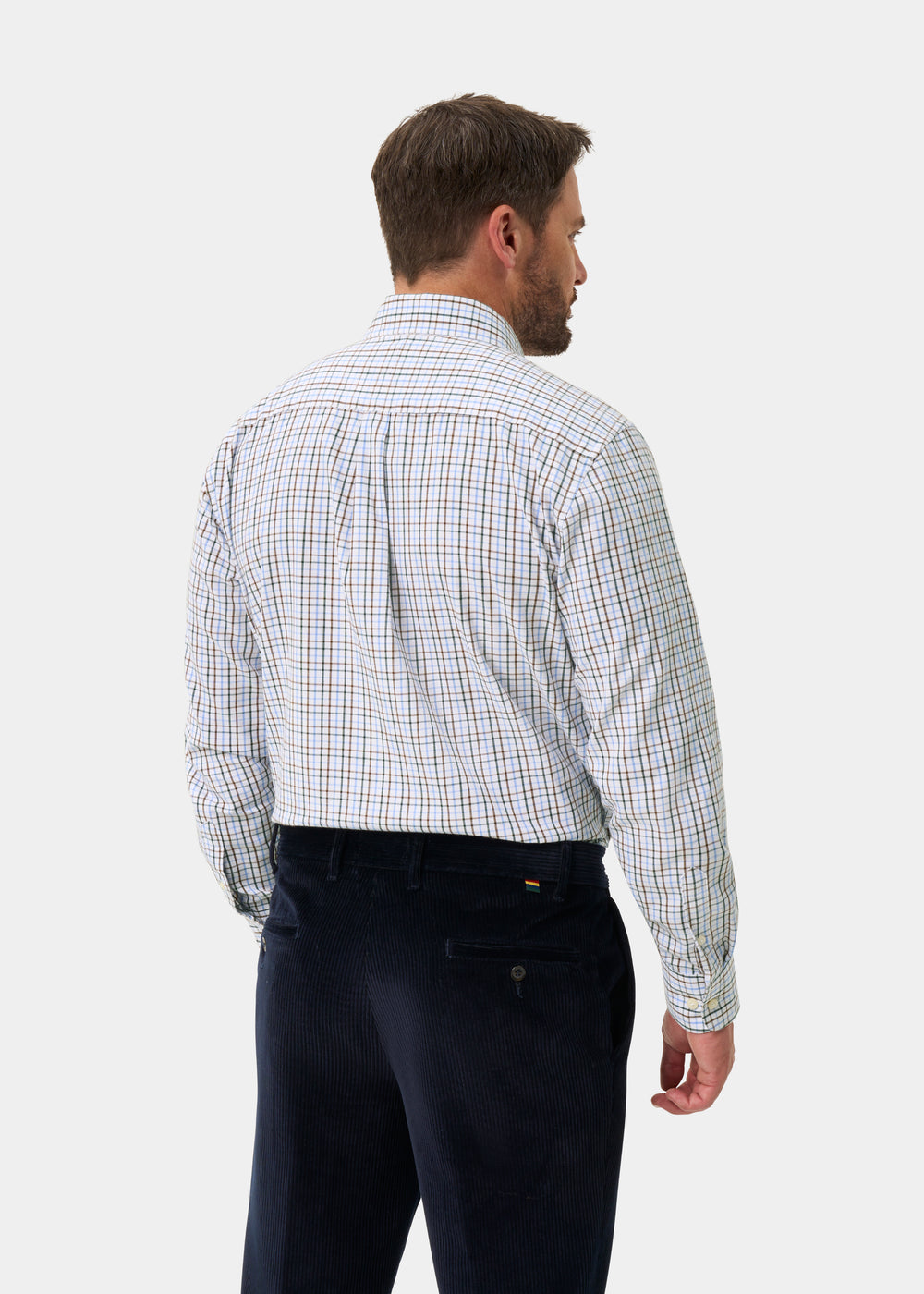 Ilkley Men's Green and Brown Country Check Shirt - Shooting Fit