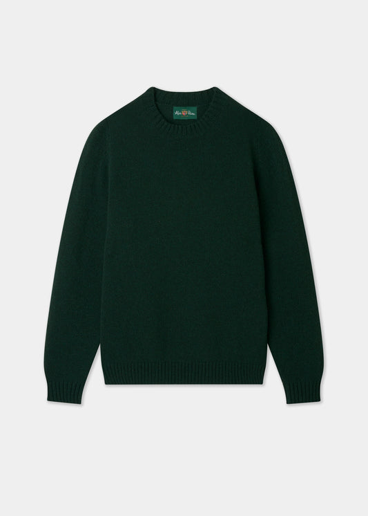 Men's Shetland Wool Crew Neck Jumper in Cossack